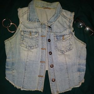 Distressed Denim/Jean Vest